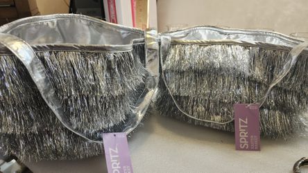 N. Peoria 2 New Fancy Spritz Silver Tincel Easter Baskets Description Has Pickup Location Options 