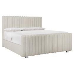 Silhouette Linen King Panel Bed