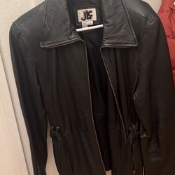 Real Leather Jacket With Belt Women’s Large