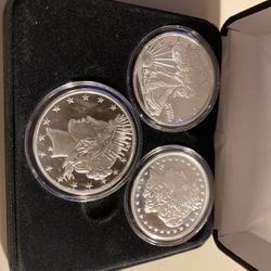 Eagle-Morgan-Peace Dollars Silver Rounds  