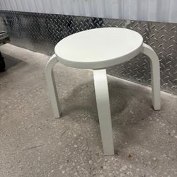 Small white Pottery Barn wooden plant stand … 11 1/2 around by 12 1/2 “ high $20