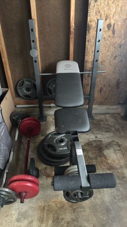 Weight bench with weights