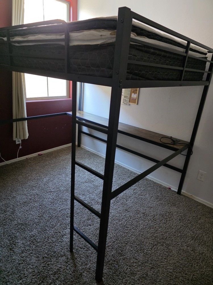 Queen Bed Frame With Desk 