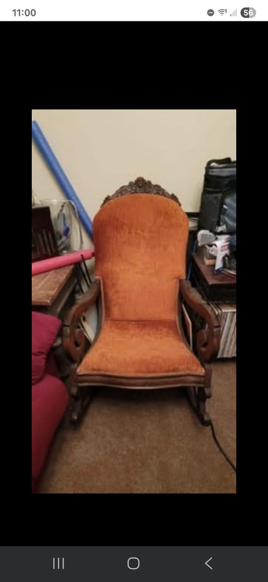 Antique Lincoln Rocker-Unique Orange