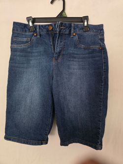 D.Jeans Shorts Womens 8 Blue Denim Mid Rise Stretch Pockets Jeans