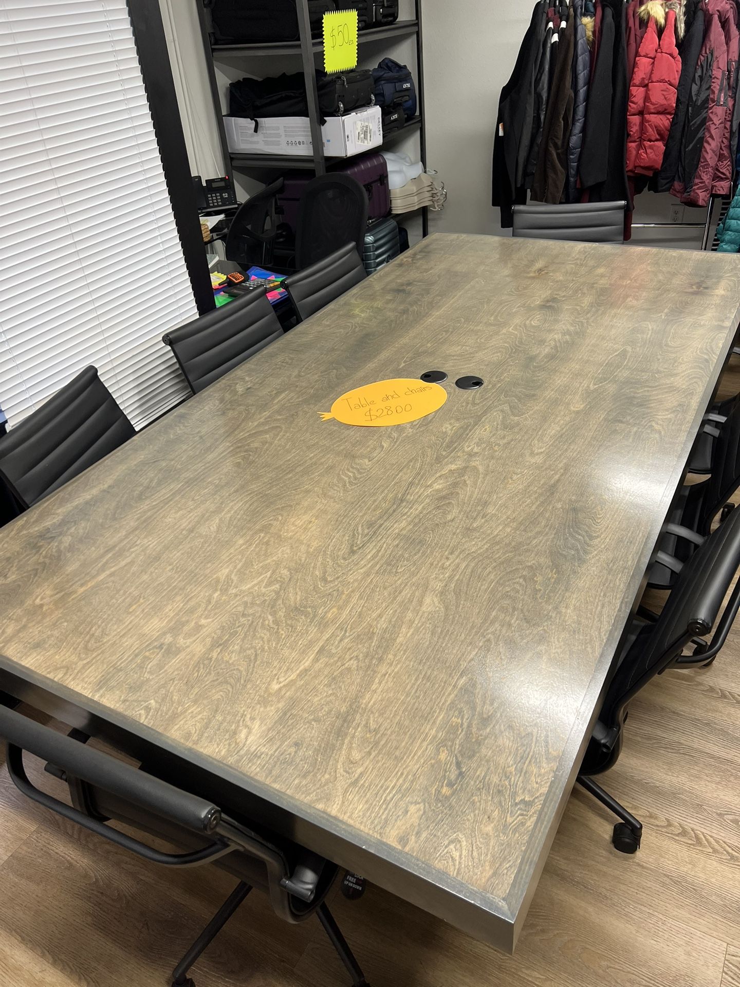 Wood Conference Table And Chairs