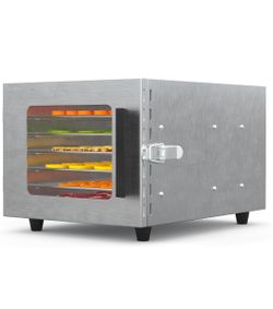 Food Dehydrator, 6 Stainless Steel Trays, 85–170°F Temperature Control