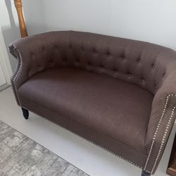 Brown Small Love Seat 