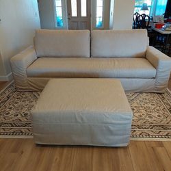 Couch From Pottery Barn And Ottoman 