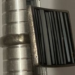 Vintage Sterling Silver Ring Striped Design Size 6