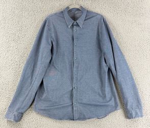 Men's Blue Button-Down Long Sleeve Shirt