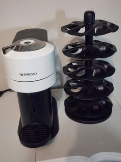 Nespresso virtuo machine white with pod tree