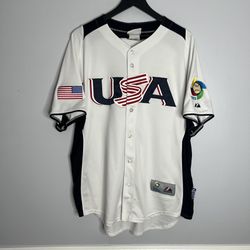 Team USA Baseball Jersey 2013 WBC White Majestic Authentic Mens Large??