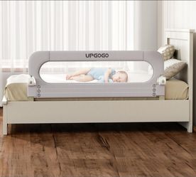 UPGOGO Folding Bed Rail for Toddlers, Grey, 59"L x 23.6" H