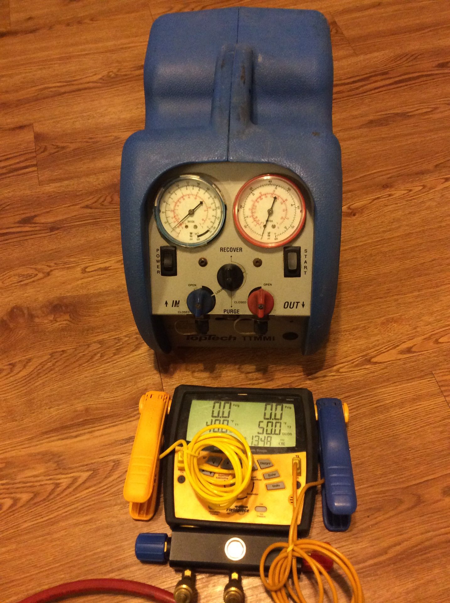 HVAC A/C Digital Manifold Vacuum Gauge Refrigerant Recovery Machine
