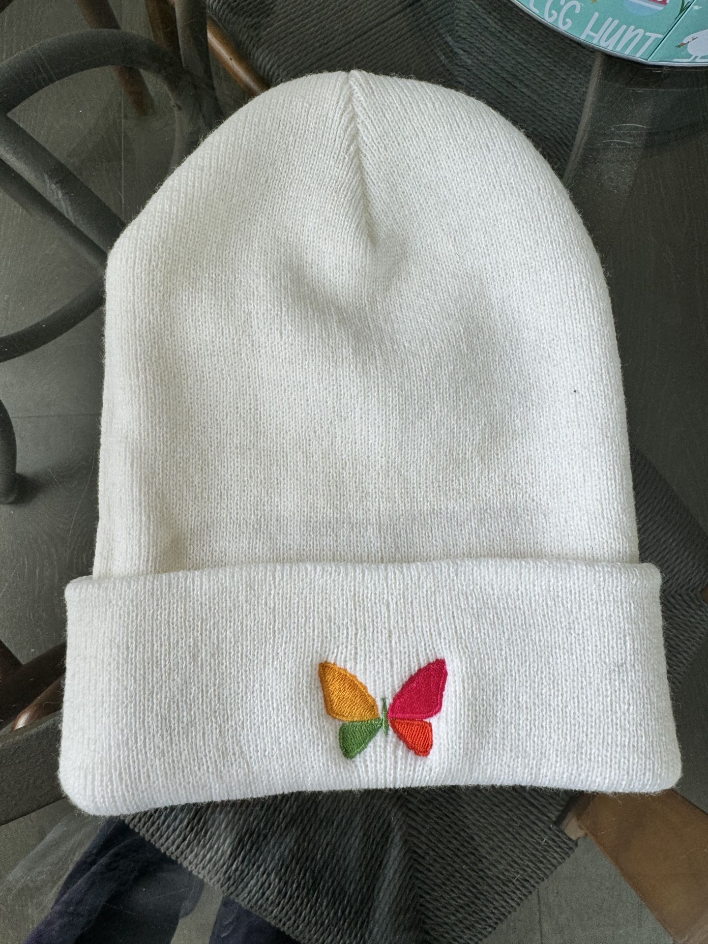 White Butterfly Beanie 