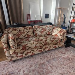 Complete Vintage Floral Living Room Set: Sofa, Chair & Ottoman