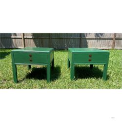 2 Pine Green End Tables