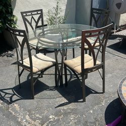 Glass Top Dining Table and Chairs
