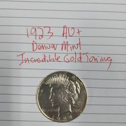 1923 DENVER MINTED Peace Dollar GOLD TONED