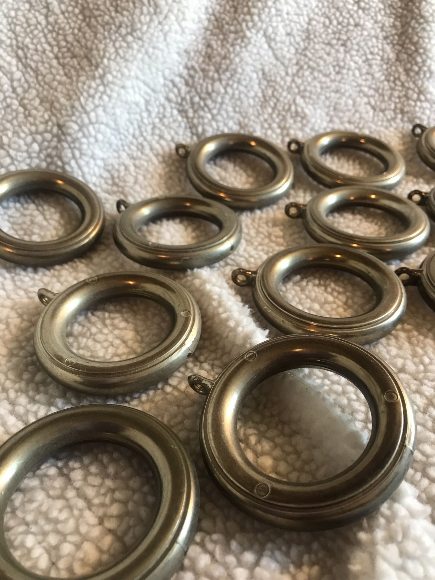 16 Bronze Drapery Curtain Rod Rings w/ Eyelets 2.50”OD, 1.75”ID