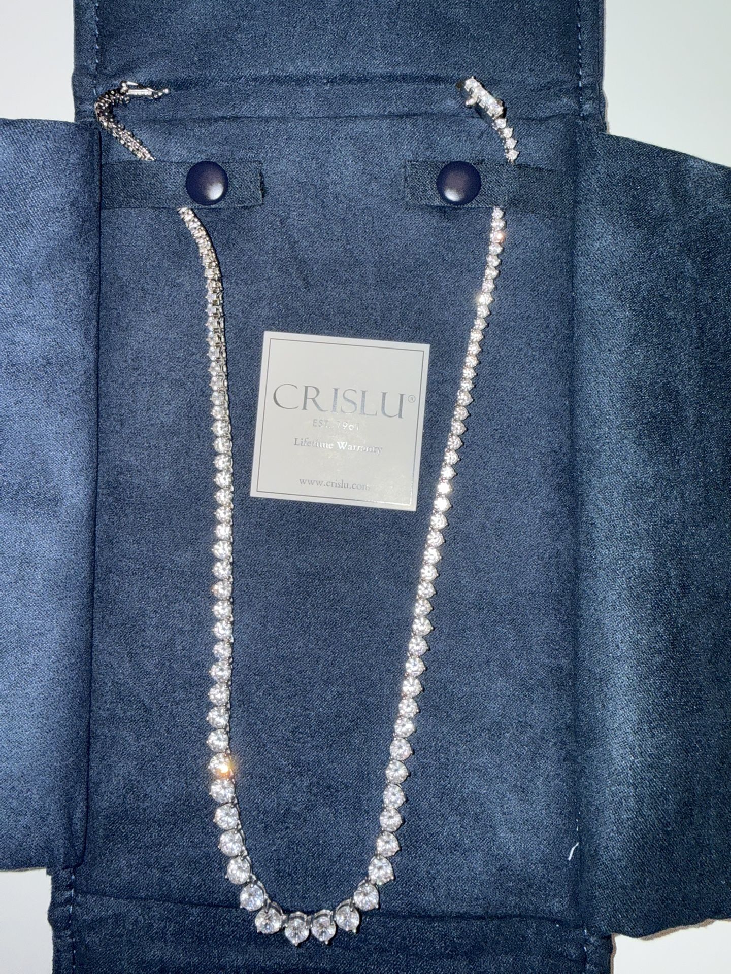 Sterling Platinum Tennis Necklace