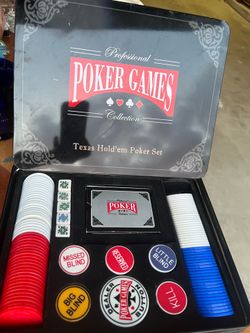 Texas Hold’em Poker Set with Chips Cards and Case