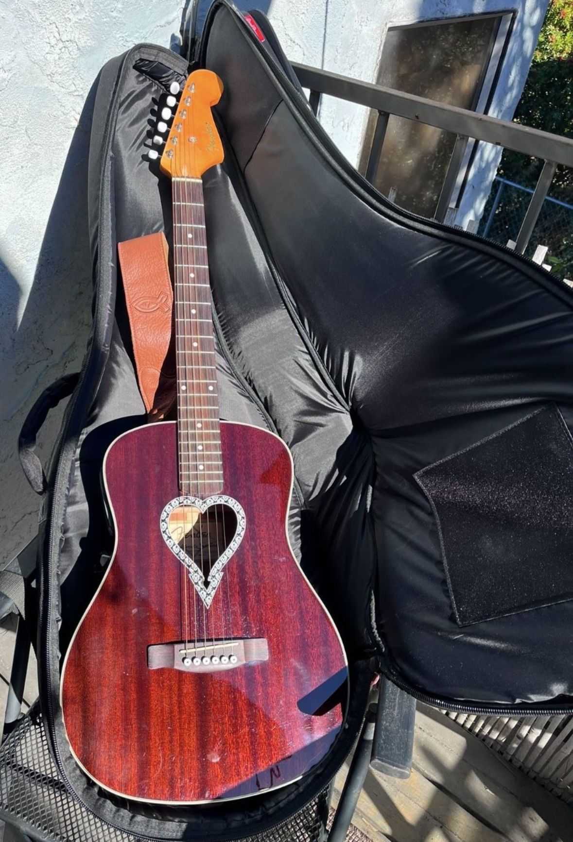 Fender Heart Shaped guitar (w Electronics) & Gig Bag