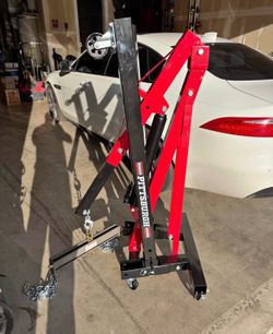 🏗️ Pittsburgh 1-Ton Foldable Engine Hoist + Load Leveler – Back Saver 9000