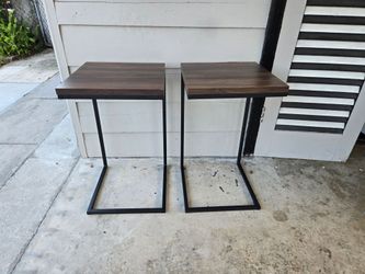Pair of C-Shaped Side Tables by Sauder