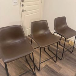 3 Living Spaces Faux Leather Stools