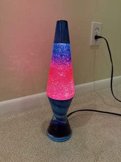 Lava Lamp With Blue And Pink Glitter