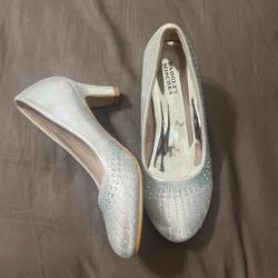 Girls Silver Heels Size 2