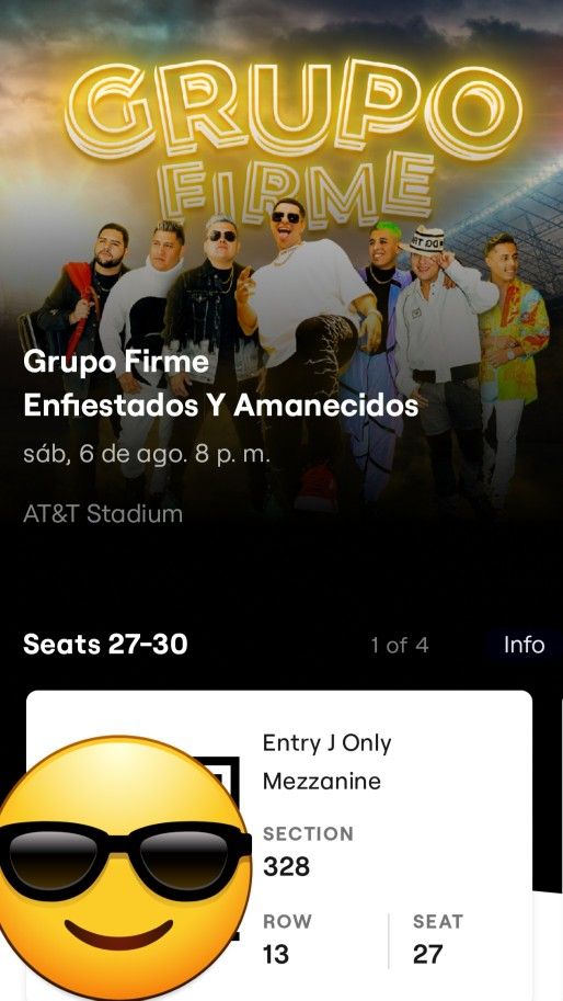 Vendo 2 Boletos Para El Concierto De Grupo Firme Secion 328 $300 Por Los 2