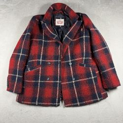 Levi's Wool Blend Double Breasted Blazer Jacket Women's Size Medium Wool Blend