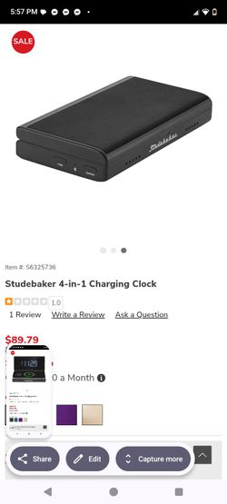 Studebaker wireless charging station , alarm & speaker