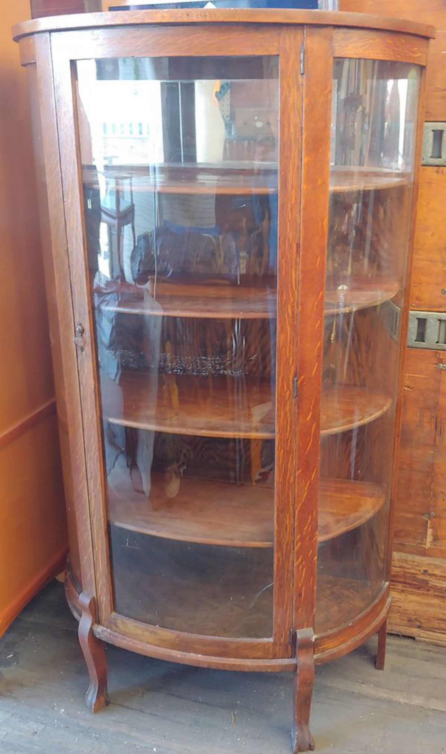 Antique Bow Front China Cabinet