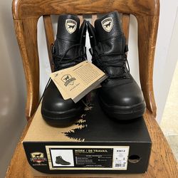 Mens Shoes Size 9 Medium - “Brand New” Steel Toe Black Work Boots, Electrical Hazard & Oil Slip Resistant. Irish Settlers by Red Wing Shoes.