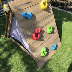 A-Frame Play House With Rock Wall 