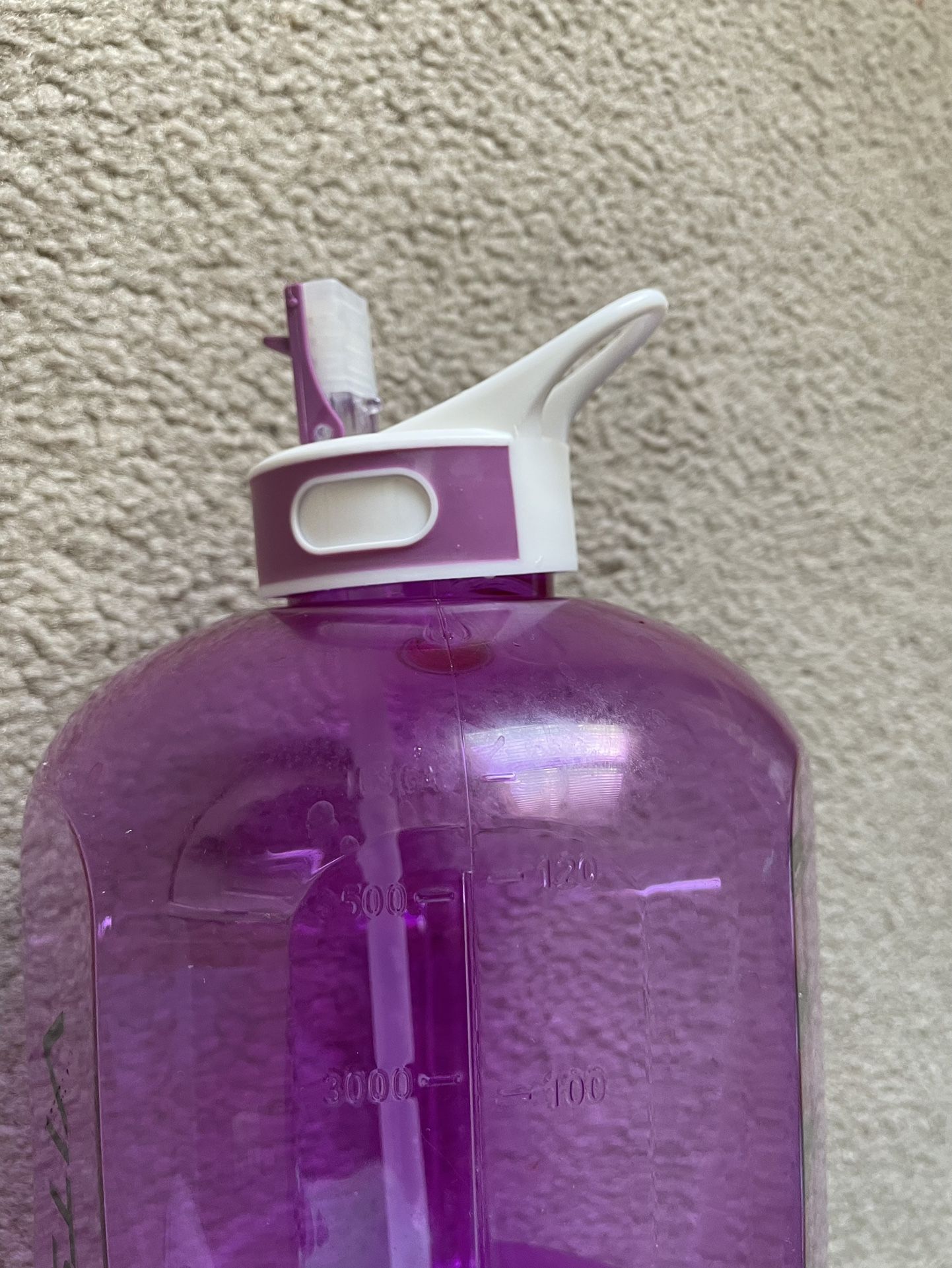 Big Water Bottle - 4.1 Liters/ 1.08 Gallons Purple - Gym Hike Walk Run Home Office - VITSCAN 