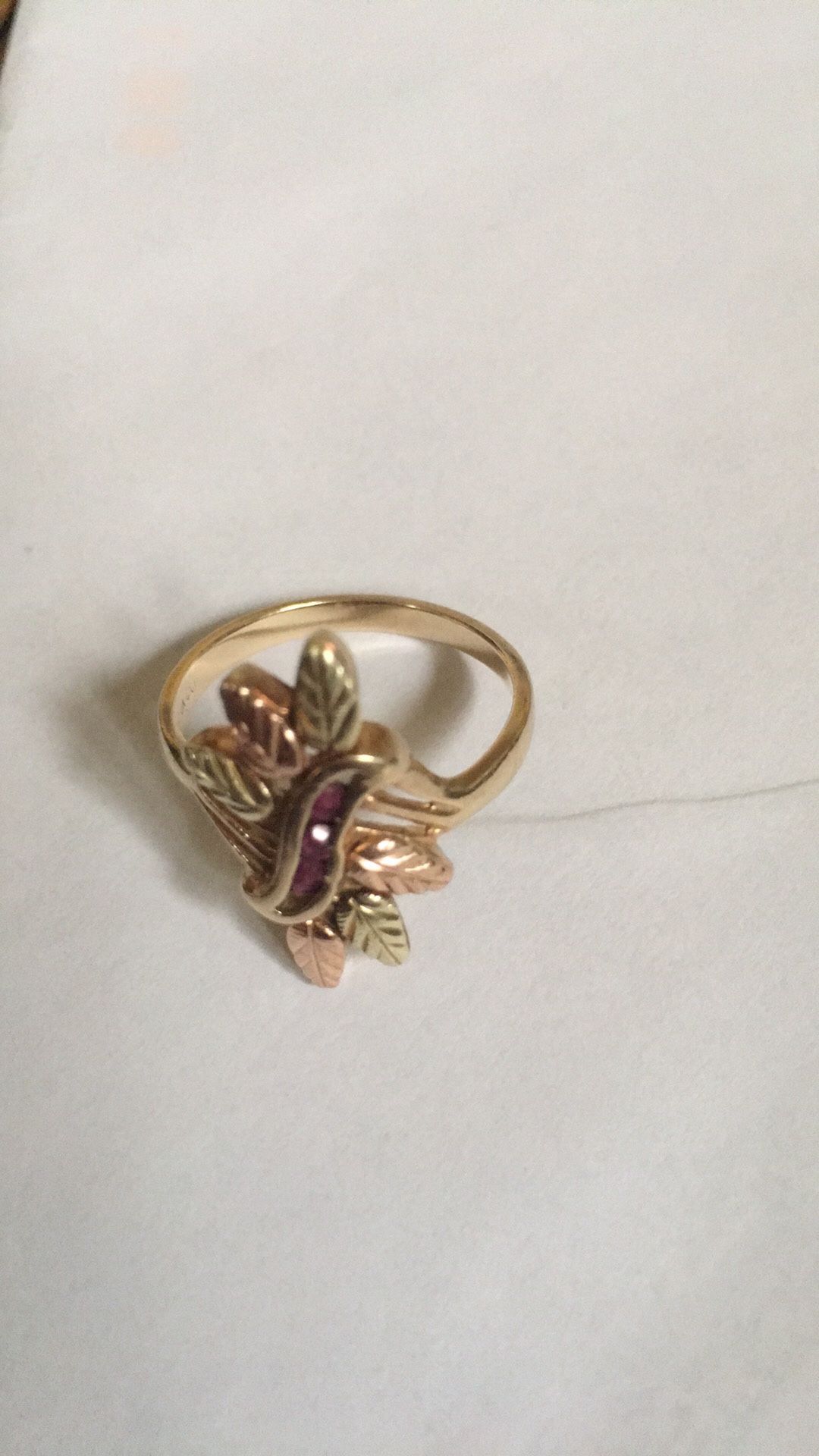 10 K Black Hills Gold With Rubies Vintage