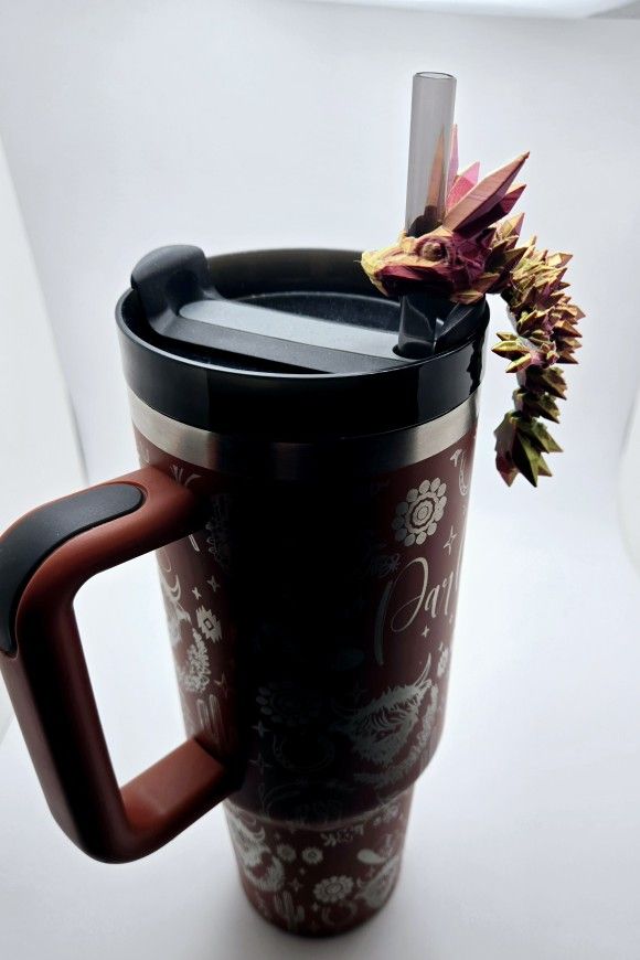 Straw Topper Dragon Stanley Tumbler Straw Charm Forth Wing Onyx Storm Fans