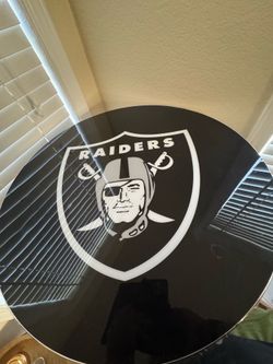 Las Vegas Raiders Pub Table and (2) Bar Stools Set