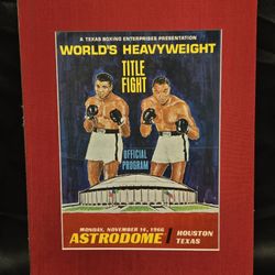 Muhammad Ali Versus Cleveland Williams  November 14, 1966 Matted Program Ready To Frame