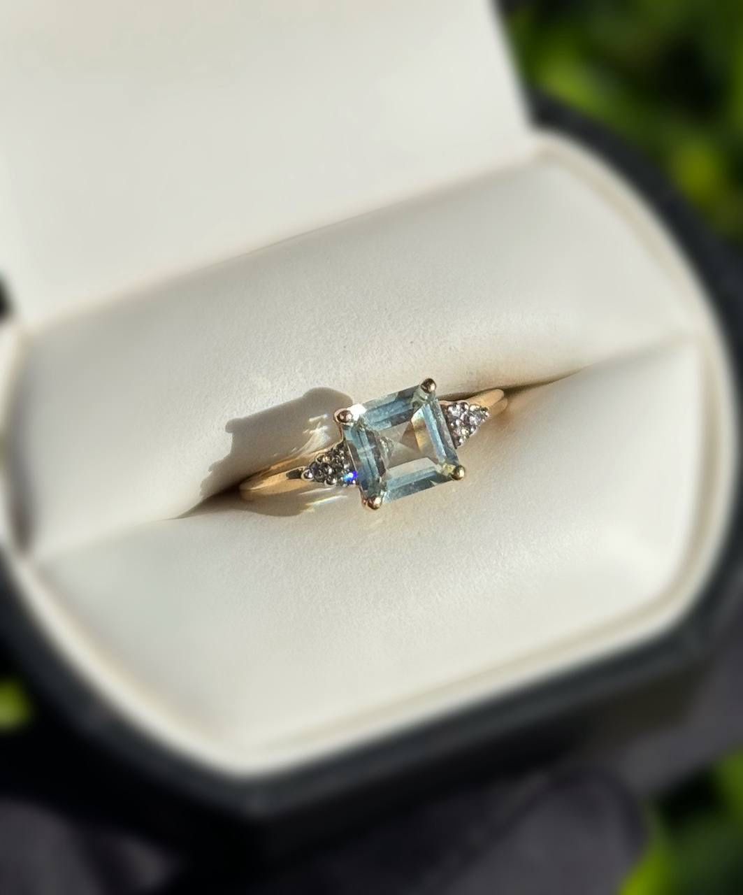 Jewelry 10k solid yellow gold moonstone diamonds 3.05CTW ring sz 7.00