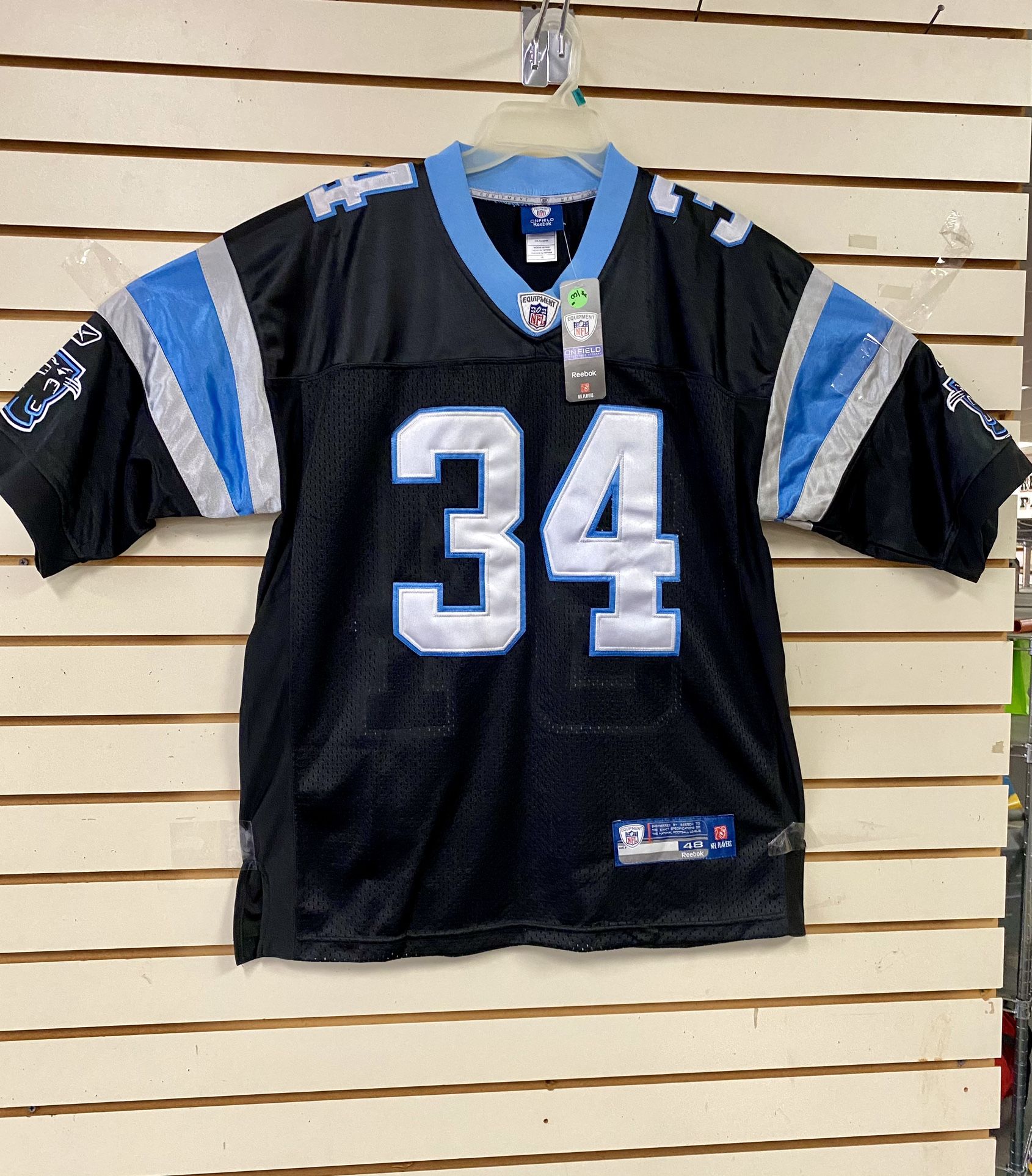 Reebok DeAngelo Williams #34 Carolina Panthers NFL Premier Tackle Twill Jersey - Black Size 48 Men’s Jersey