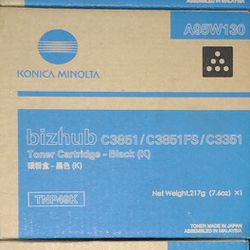 Lot Of 3 NIB Konica Minolta bizhub model C3851/C3851FS/C3351 Black toner cartridges.