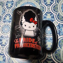 Hello Kitty Bride of Frankenstein Black Ceramic Mug