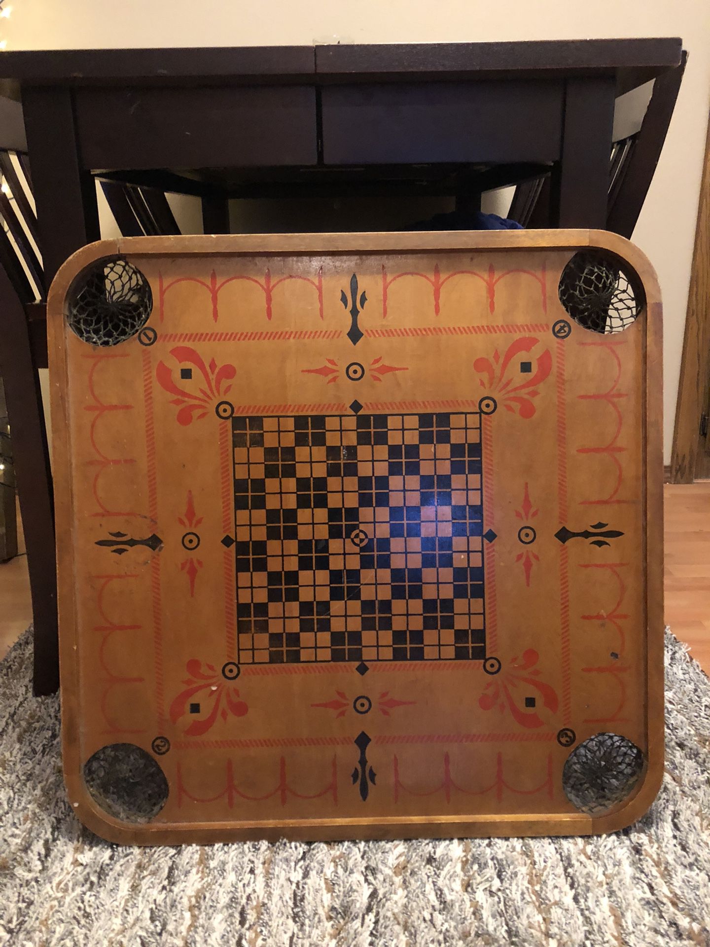 Antique Carrom Game Board