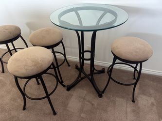 Glass bar top tables